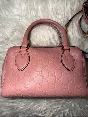 Gucci Pink Microguccissima Leather Satchel with Gold Hardware